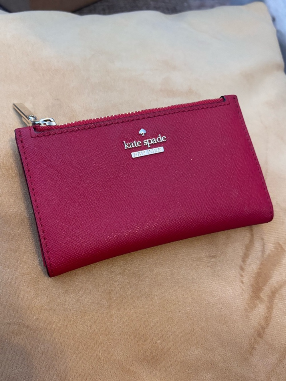 kate spade Red Slim Wallet with Gold Hardware
